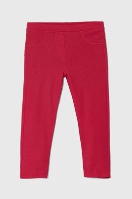 Zdjęcie produktu United Colors of Benetton spodnie dziecięce kolor różowy gładkie