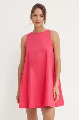 Zdjęcie produktu United Colors of Benetton sukienka bawełniana kolor różowy mini rozkloszowana