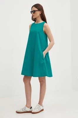 Zdjęcie produktu United Colors of Benetton sukienka bawełniana kolor turkusowy mini rozkloszowana