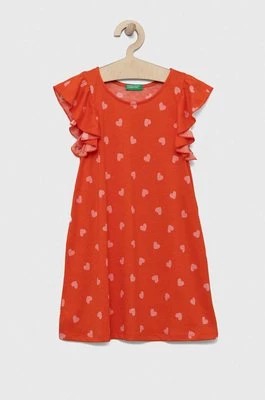 Zdjęcie produktu United Colors of Benetton sukienka dziecięca kolor czerwony mini prosta