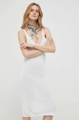 Zdjęcie produktu United Colors of Benetton sukienka kolor biały mini dopasowana