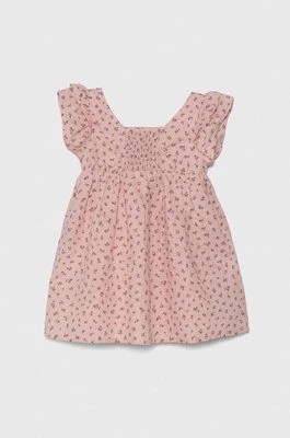 Zdjęcie produktu United Colors of Benetton sukienka lniana dziecięca kolor różowy mini rozkloszowana