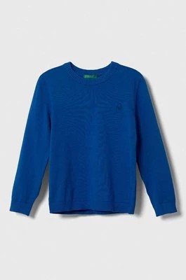 Zdjęcie produktu United Colors of Benetton sweter bawełniany dziecięcy kolor niebieski lekki