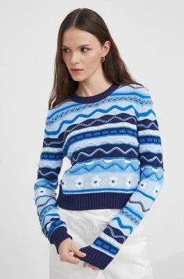 Zdjęcie produktu United Colors of Benetton sweter bawełniany kolor niebieski