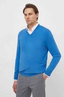 Zdjęcie produktu United Colors of Benetton sweter bawełniany kolor niebieski lekki