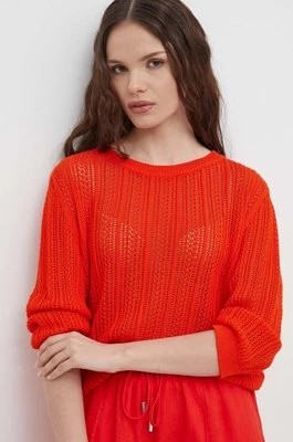 Zdjęcie produktu United Colors of Benetton sweter bawełniany kolor pomarańczowy lekki