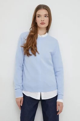 Zdjęcie produktu United Colors of Benetton sweter wełniany damski kolor niebieski lekki