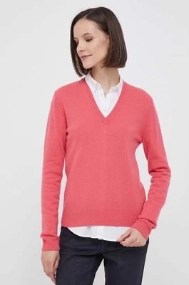 Zdjęcie produktu United Colors of Benetton sweter wełniany damski kolor różowy lekki