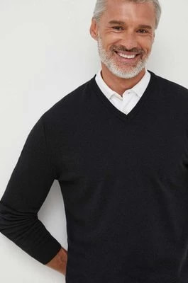 Zdjęcie produktu United Colors of Benetton sweter wełniany męski kolor czarny lekki