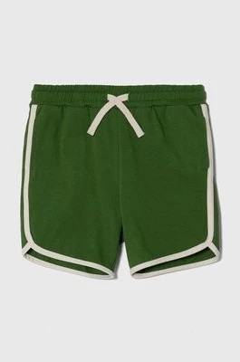 Zdjęcie produktu United Colors of Benetton szorty bawełniane dziecięce kolor zielony regulowana talia