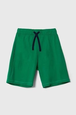 Zdjęcie produktu United Colors of Benetton szorty bawełniane dziecięce kolor zielony regulowana talia