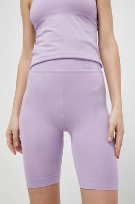 Zdjęcie produktu United Colors of Benetton szorty damskie kolor fioletowy gładkie high waist