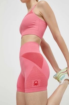 Zdjęcie produktu United Colors of Benetton szorty damskie kolor różowy wzorzyste high waist