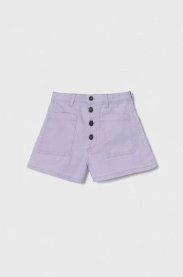 Zdjęcie produktu United Colors of Benetton szorty jeansowe dziecięce kolor fioletowy gładkie regulowana talia