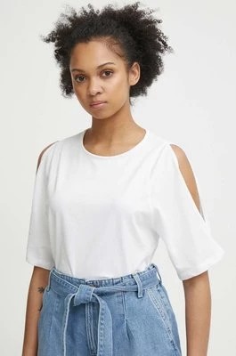 Zdjęcie produktu United Colors of Benetton t-shirt bawełniany damski kolor biały