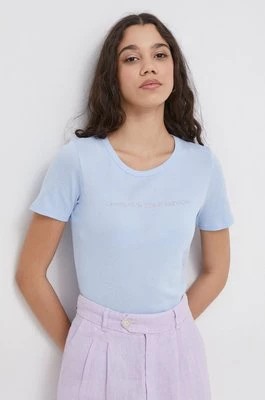 Zdjęcie produktu United Colors of Benetton t-shirt bawełniany damski kolor niebieski