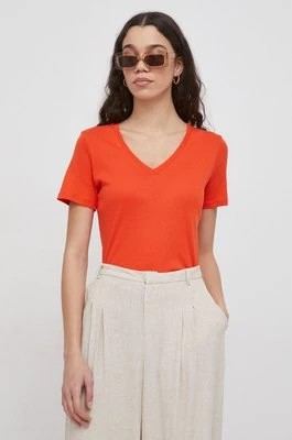 Zdjęcie produktu United Colors of Benetton t-shirt bawełniany damski kolor pomarańczowy