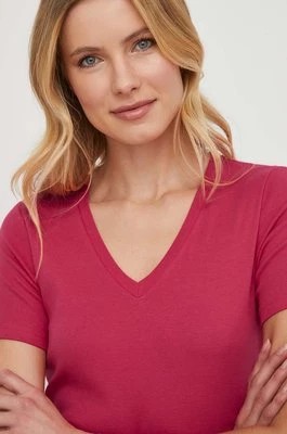 Zdjęcie produktu United Colors of Benetton t-shirt bawełniany damski kolor różowy