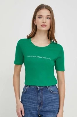 Zdjęcie produktu United Colors of Benetton t-shirt bawełniany damski kolor zielony