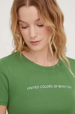 Zdjęcie produktu United Colors of Benetton t-shirt bawełniany damski kolor zielony