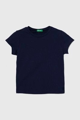Zdjęcie produktu United Colors of Benetton t-shirt bawełniany dziecięcy kolor granatowy