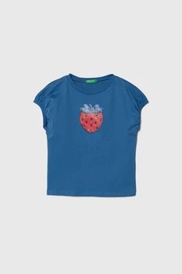 Zdjęcie produktu United Colors of Benetton t-shirt bawełniany dziecięcy kolor niebieski
