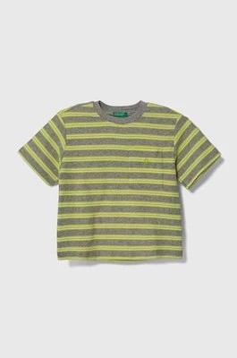 Zdjęcie produktu United Colors of Benetton t-shirt bawełniany dziecięcy kolor szary wzorzysty