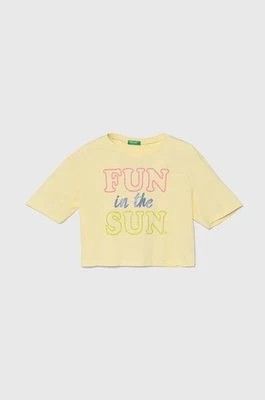 Zdjęcie produktu United Colors of Benetton t-shirt bawełniany dziecięcy kolor żółty