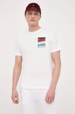 Zdjęcie produktu United Colors of Benetton t-shirt bawełniany kolor biały wzorzysty