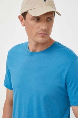 Zdjęcie produktu United Colors of Benetton t-shirt bawełniany kolor niebieski gładki