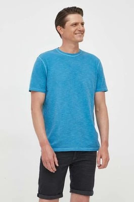 Zdjęcie produktu United Colors of Benetton t-shirt bawełniany kolor niebieski melanżowy