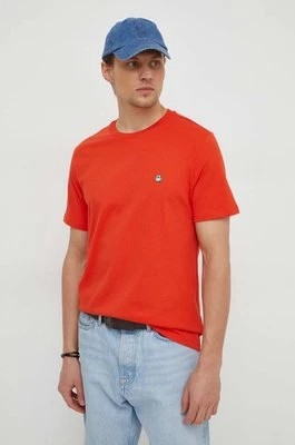 Zdjęcie produktu United Colors of Benetton t-shirt bawełniany męski kolor czerwony gładki