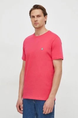 Zdjęcie produktu United Colors of Benetton t-shirt bawełniany męski kolor różowy gładki