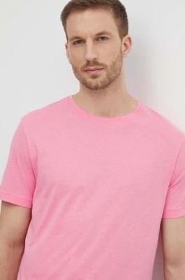 Zdjęcie produktu United Colors of Benetton t-shirt bawełniany męski kolor różowy gładki