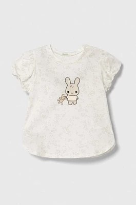 Zdjęcie produktu United Colors of Benetton t-shirt bawełniany niemowlęcy kolor beżowy