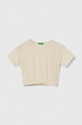 Zdjęcie produktu United Colors of Benetton t-shirt dziecięcy kolor beżowy