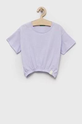 Zdjęcie produktu United Colors of Benetton t-shirt dziecięcy kolor fioletowy
