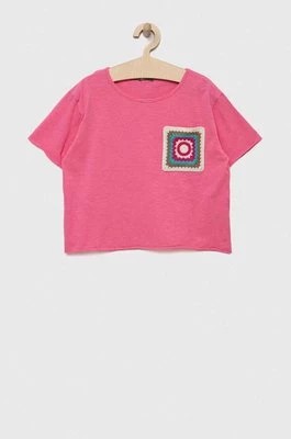 Zdjęcie produktu United Colors of Benetton t-shirt dziecięcy kolor różowy