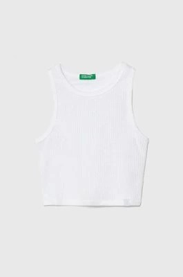 Zdjęcie produktu United Colors of Benetton top bawełniany dziecięcy kolor biały