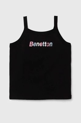 Zdjęcie produktu United Colors of Benetton top bawełniany dziecięcy kolor czarny