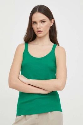 Zdjęcie produktu United Colors of Benetton top bawełniany kolor zielony