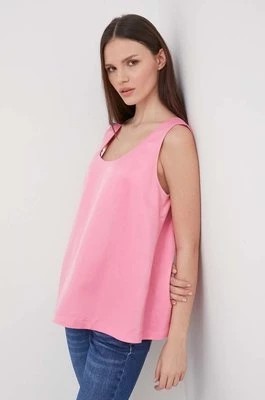 Zdjęcie produktu United Colors of Benetton top damski kolor różowy gładka