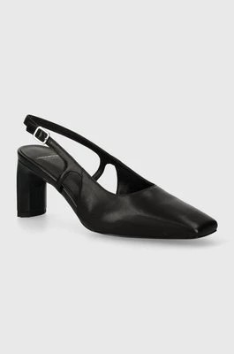 Zdjęcie produktu Vagabond Shoemakers czółenka skórzane VENDELA kolor czarny na słupku z odkrytą piętą 5723-101-20
