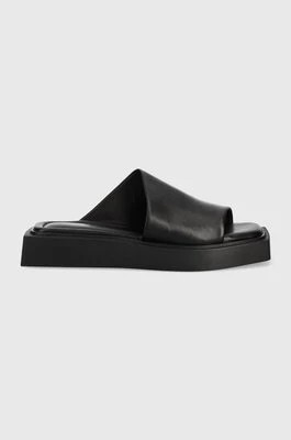Zdjęcie produktu Vagabond Shoemakers klapki skórzane EVY damskie kolor czarny na platformie
