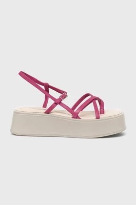 Zdjęcie produktu Vagabond Shoemakers sandały skórzane COURTNEY damskie kolor różowy na platformie