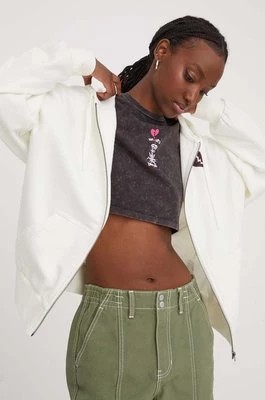 Zdjęcie produktu Vans bluza damska kolor beżowy z kapturem z nadrukiem
