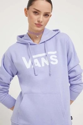 Zdjęcie produktu Vans bluza damska kolor fioletowy z kapturem z nadrukiem