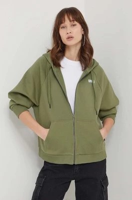 Zdjęcie produktu Vans bluza damska kolor zielony z kapturem z nadrukiem
