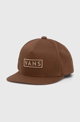 Zdjęcie produktu Vans czapka z daszkiem bawełniana kolor brązowy z aplikacją