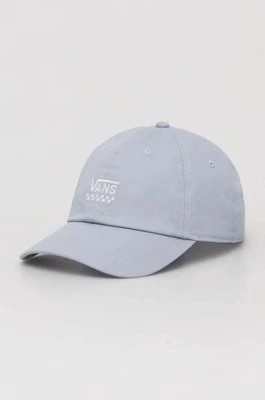 Zdjęcie produktu Vans czapka z daszkiem bawełniana kolor niebieski z aplikacją